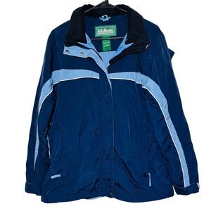 L.L. Bean Women's Hooded Blue Zip Winter Snow Ski Jacket | Size M